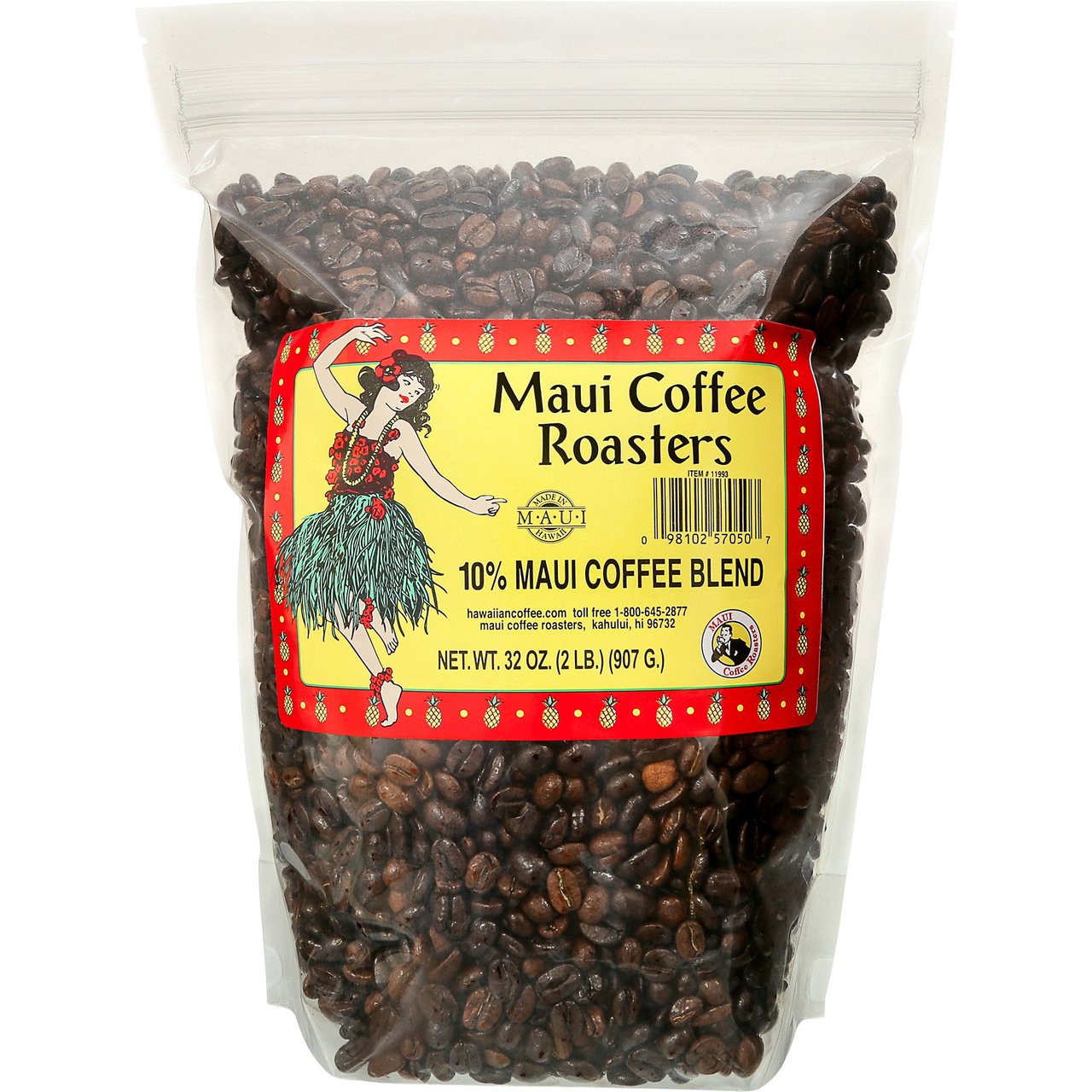 Maui Coffee Roasters Maui Blend Whole Bean Coffee, 32 oz