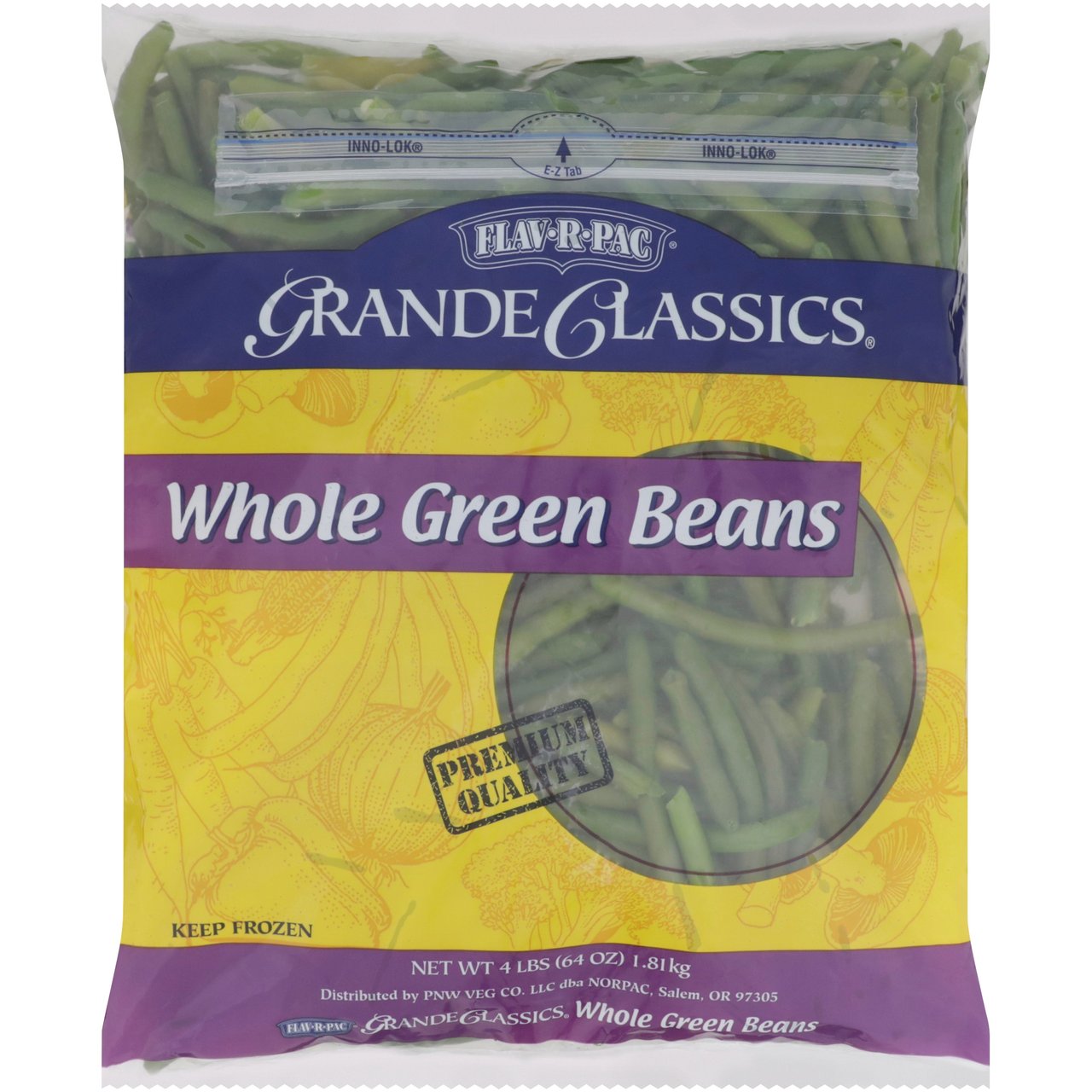 Flav-R-Pac Grande Classics Whole Green Beans, 4 lb - Image 1