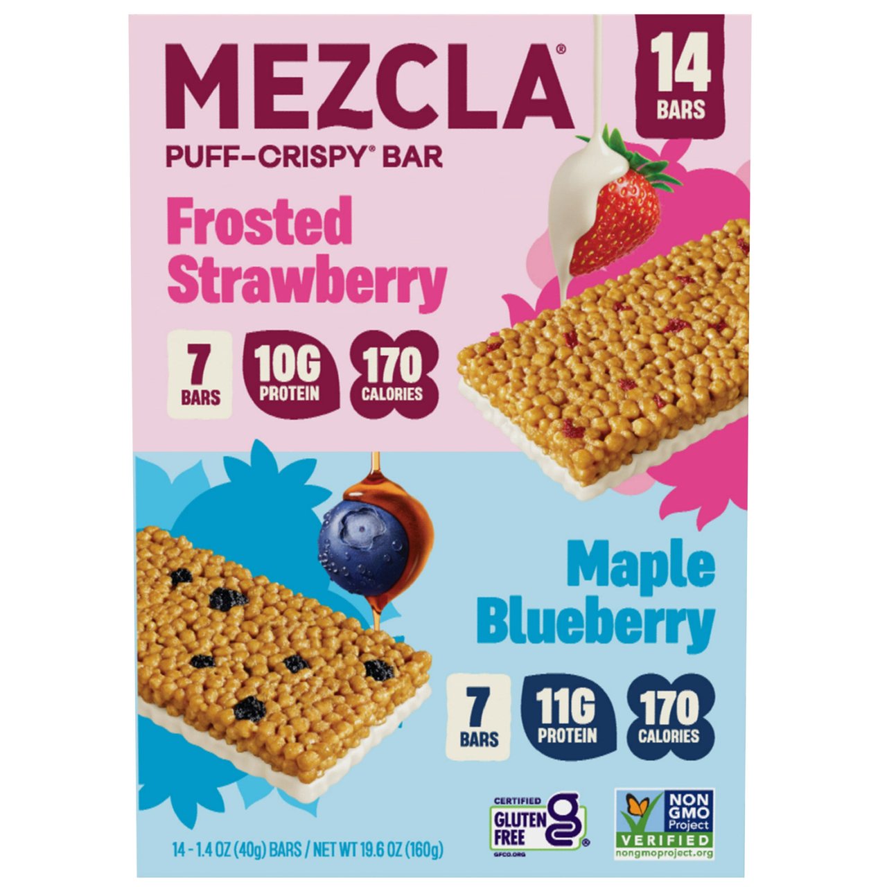 MEZCLA MIXED BERRY PUFF-CRISPY BAR 14CT/1.4 OZ EA. - Image 1