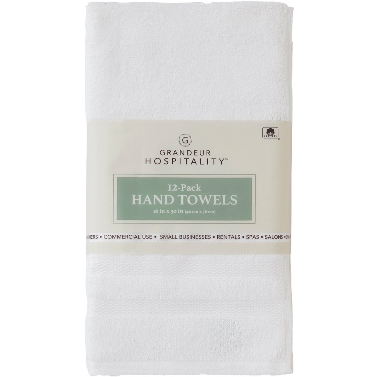 Grandeur Hospitality Hand Towel 12-Pack, 16 in. x 30 in. - Image 1