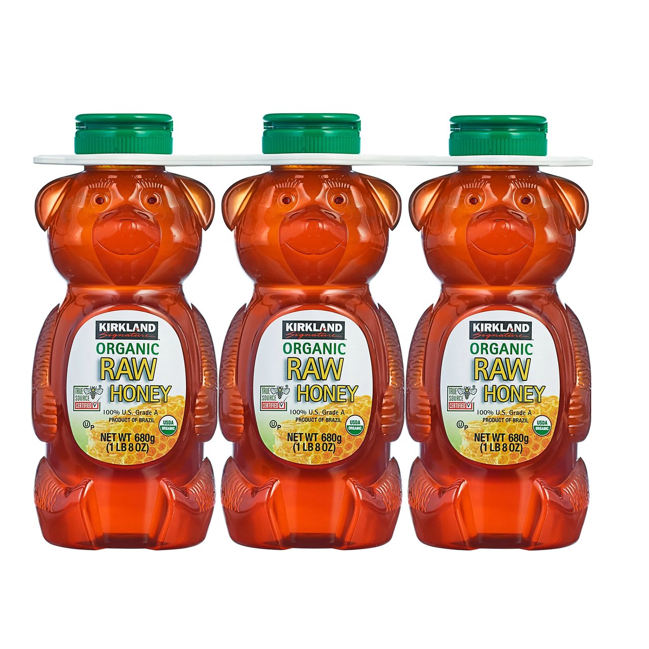 Kirkland Signature Organic Raw Honey Bears 3/24 Ounce Bottles - Image 1