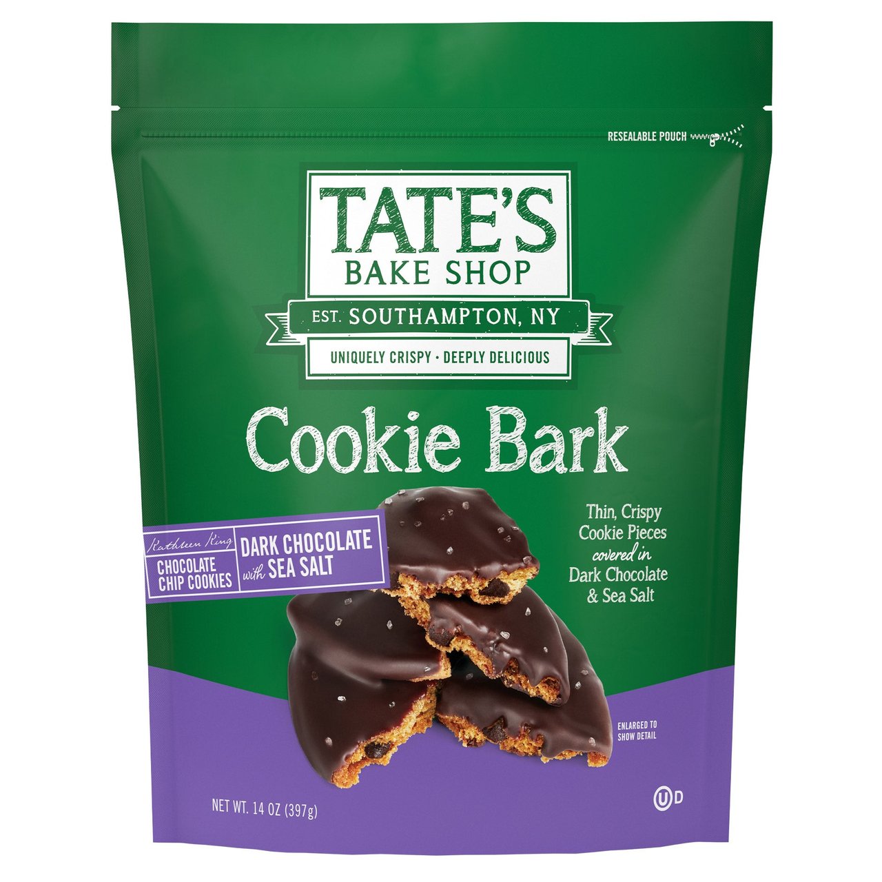 Tate's Cookie Bark Dark Chocolate & Sea Salt 14 Ounces - Image 1