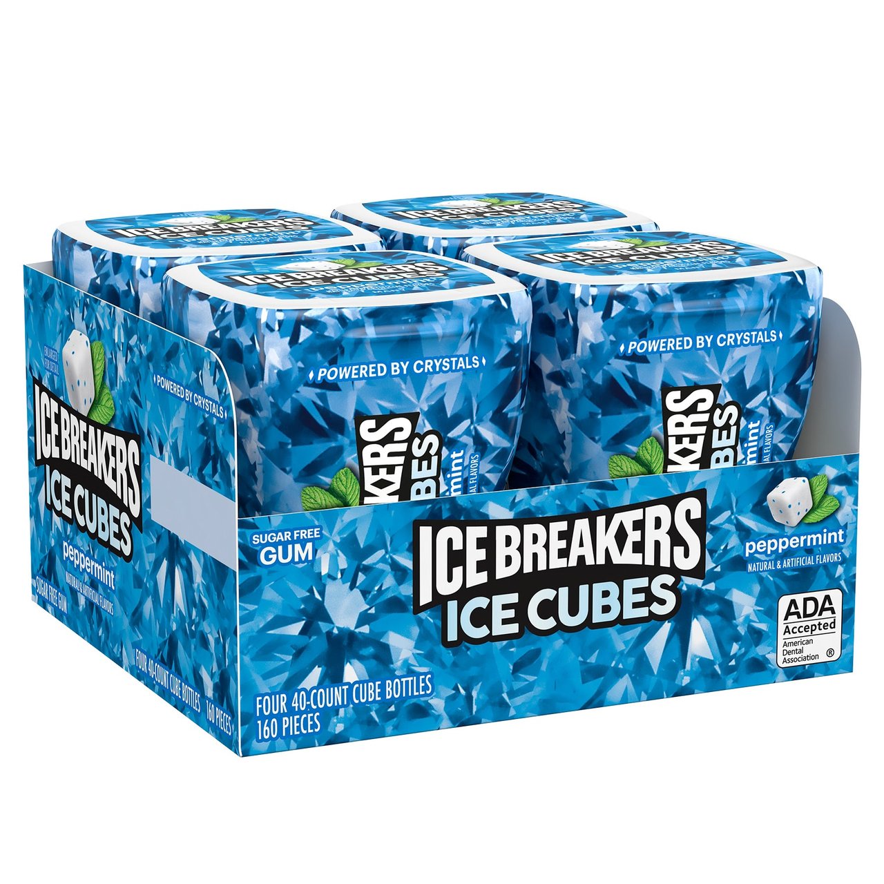 Ice Breakers Ice Cubes Peppermint Sugar-Free Gum, 4-Count (40 Pieces Each)
