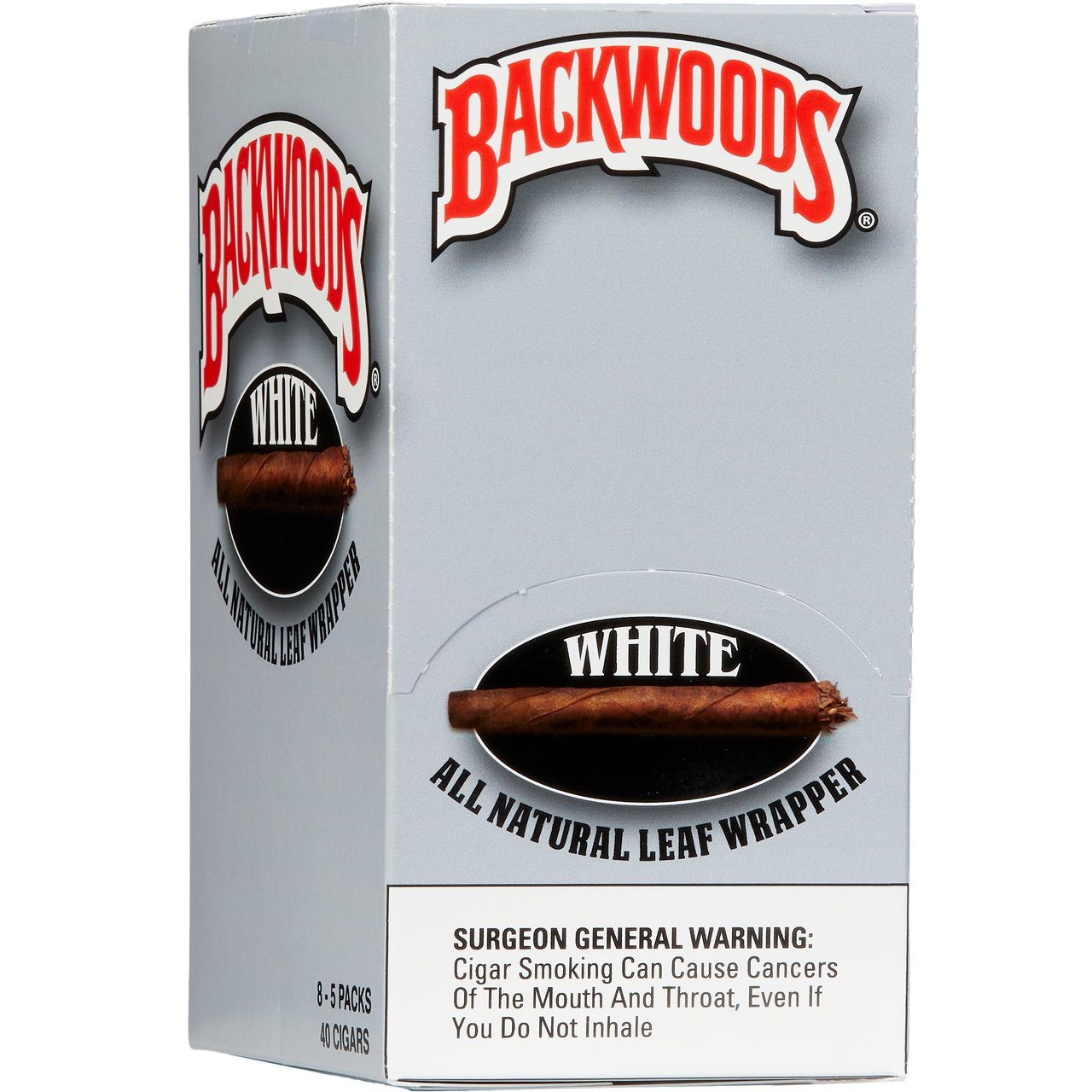 Backwoods White Cigarillos, 8-Pack of 5 (40 Count)