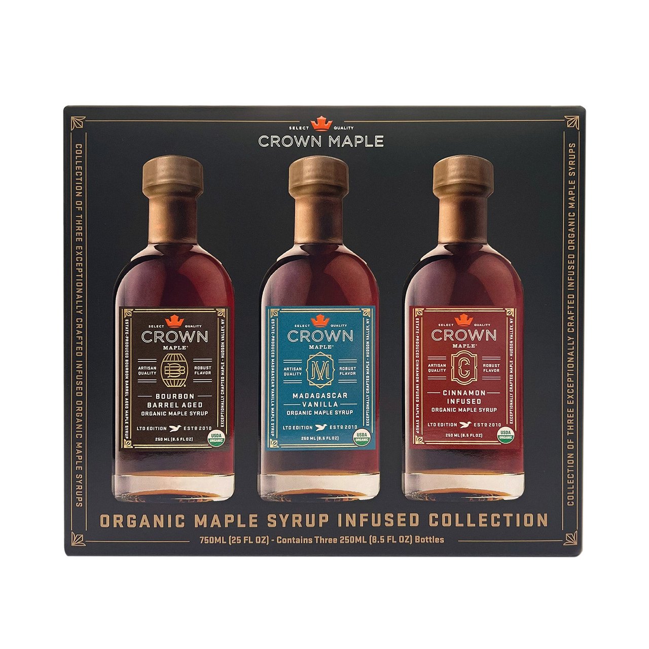 Crown Organic Infused Maple Syrup Collection, 3 Pack, 8.5 fl oz Each - Image 1