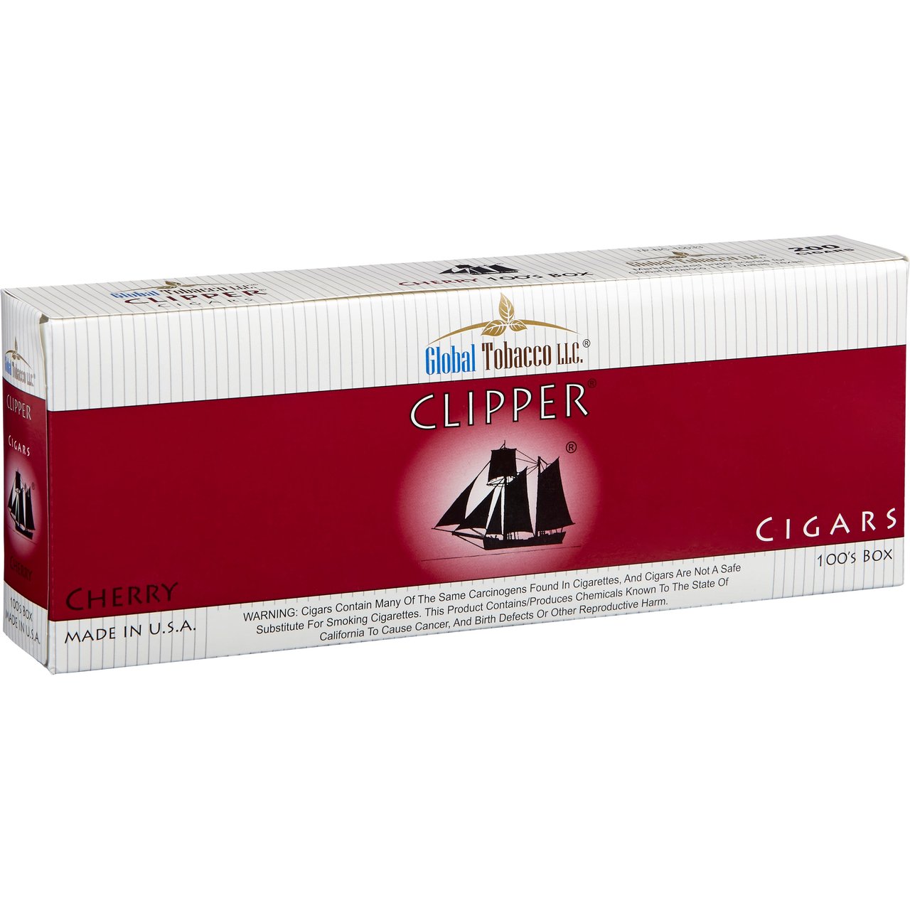 Clipper Filtered Cigars Cherry 100s, 10-Pack/20 Count