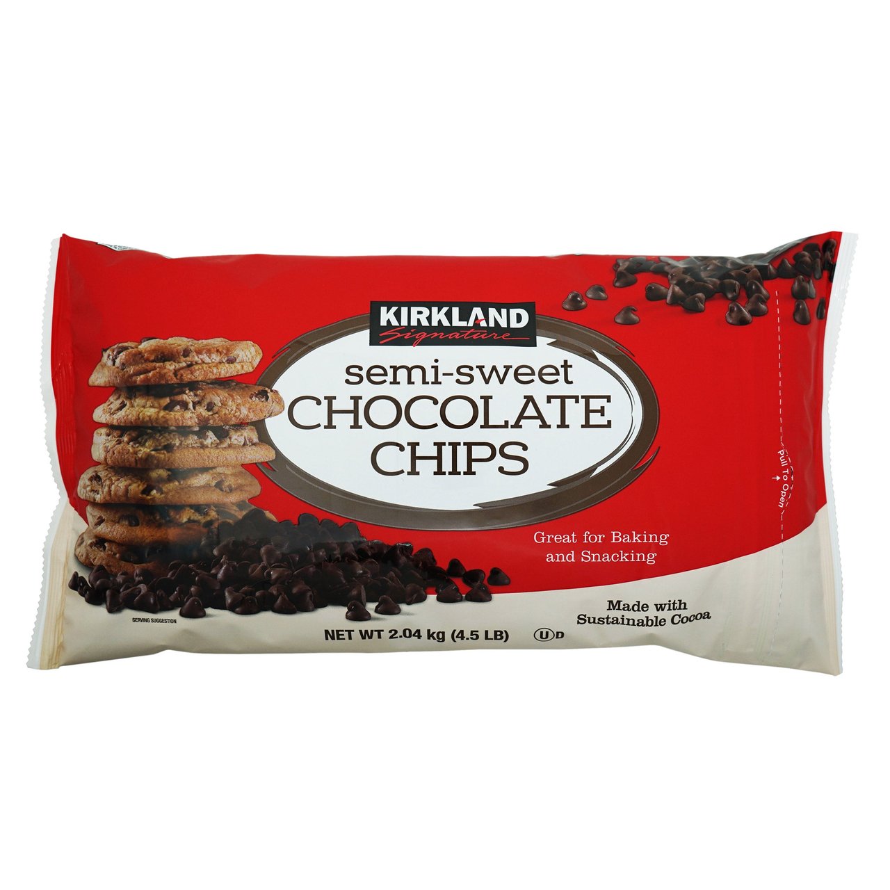 Kirkland Signature Semi-Sweet Chocolate Chips 4.5 Pounds - Image 1