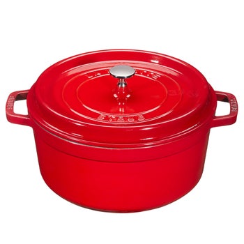 Staub 5.5 QT Cast Iron Cocotte in Cherry