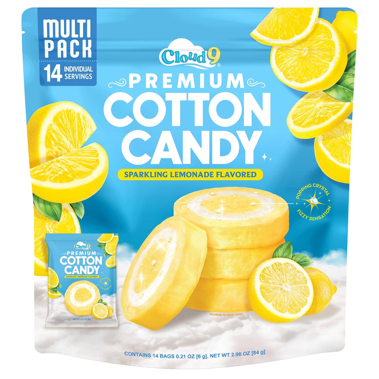 CLOUD 9 SPARKLING LEMONADE COTTON CANDY 14 CT - Image 1