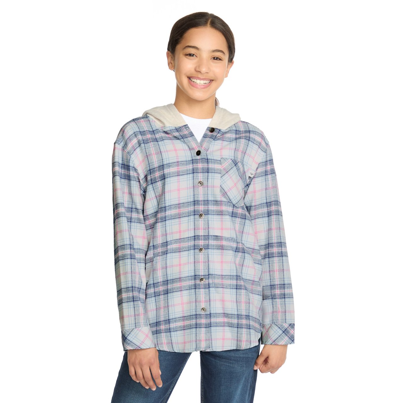 Quiksilver & Roxy Youth Hooded Flannel - Image 1