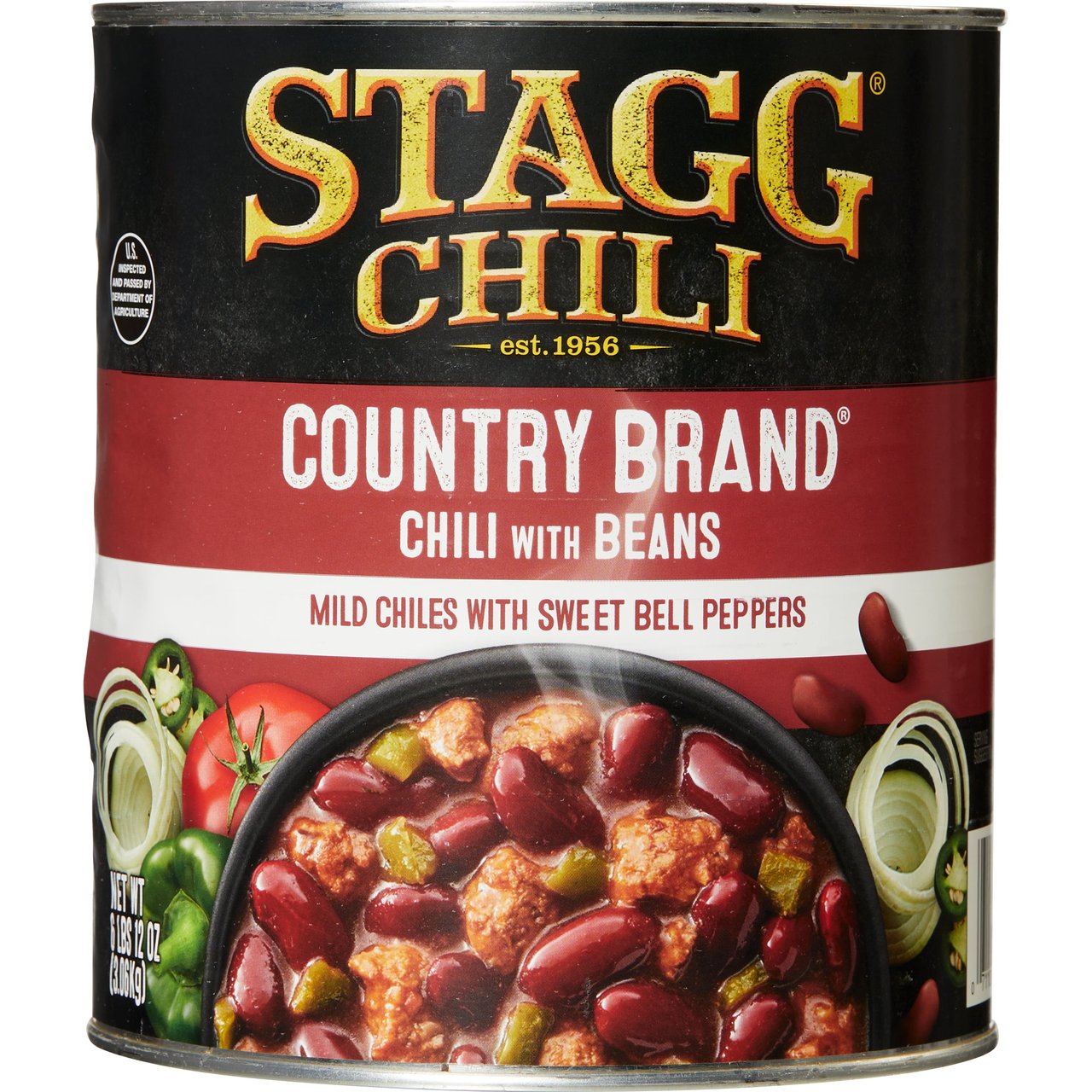 Stagg Country Brand Chili with Beans, #10 Can (108 oz) - Image 1