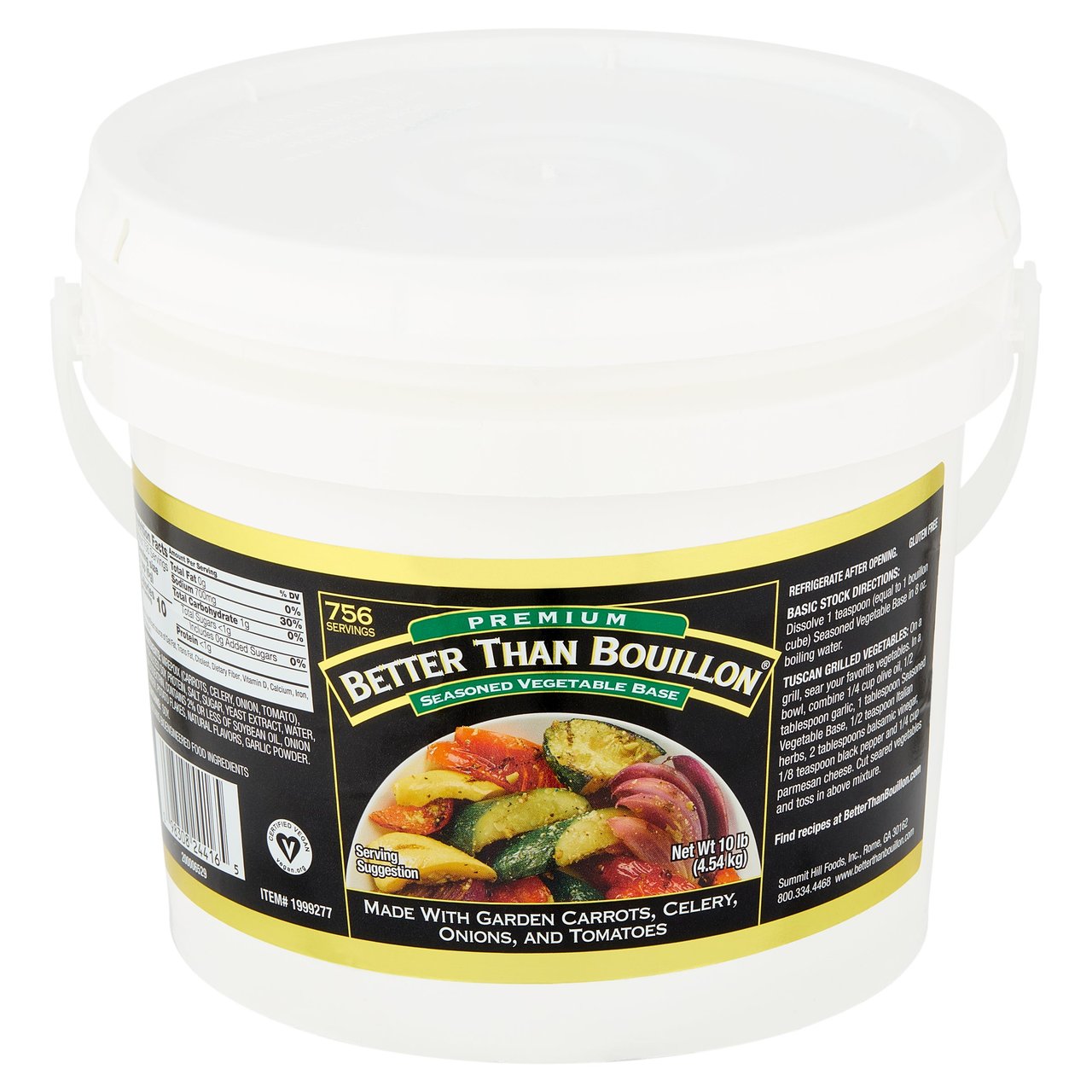 Better Than Bouillon Premium Seasoned Vegetable Base 10 lb Pail - Image 1