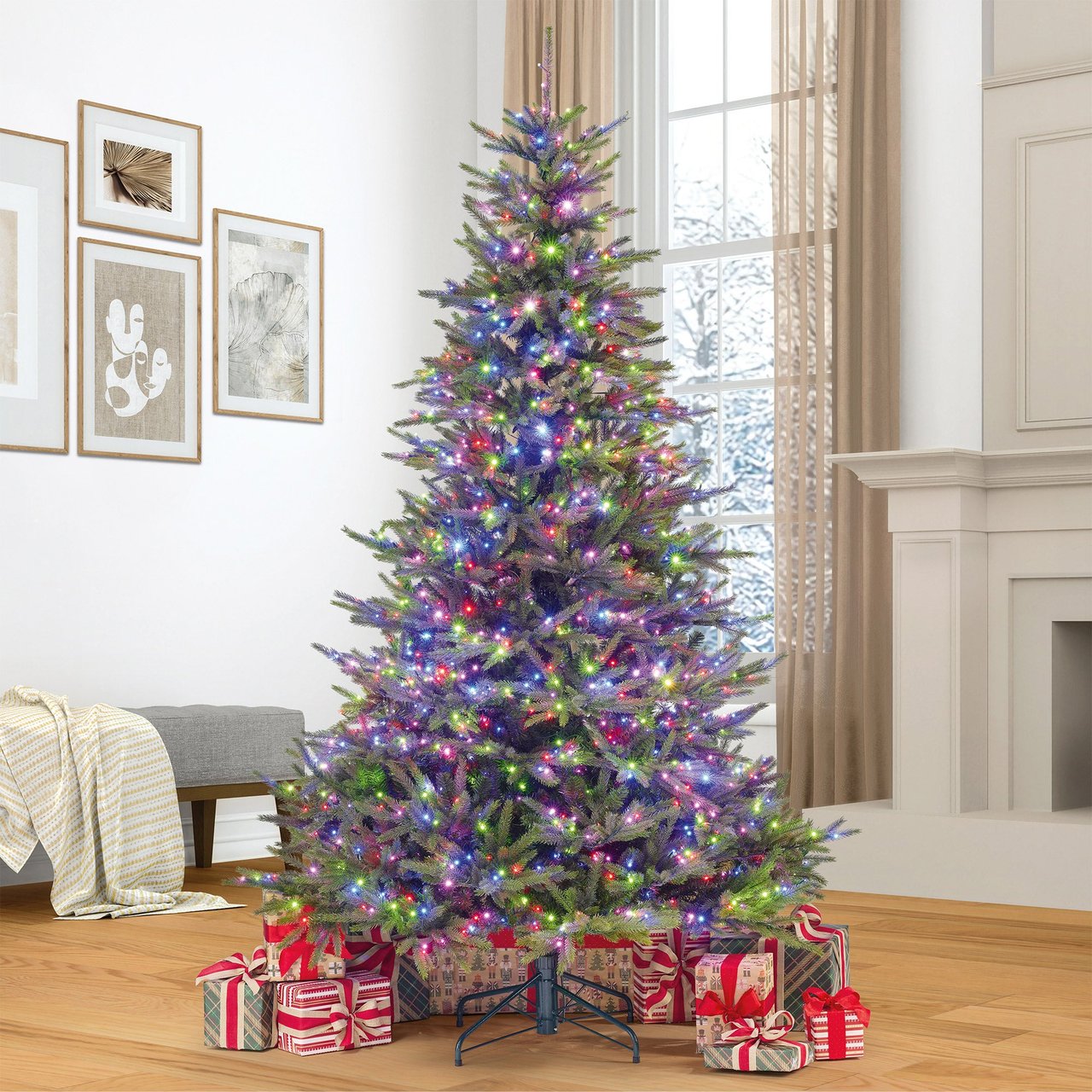 7.5' PRE-LIT EUROPEAN MICRO LED WITH TWINKLE CHRISTMAS TREE - Image 1