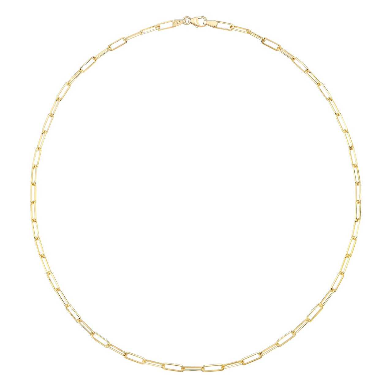14kt Yellow Gold 18" Paperclip Necklace Made in Italy - Image 1