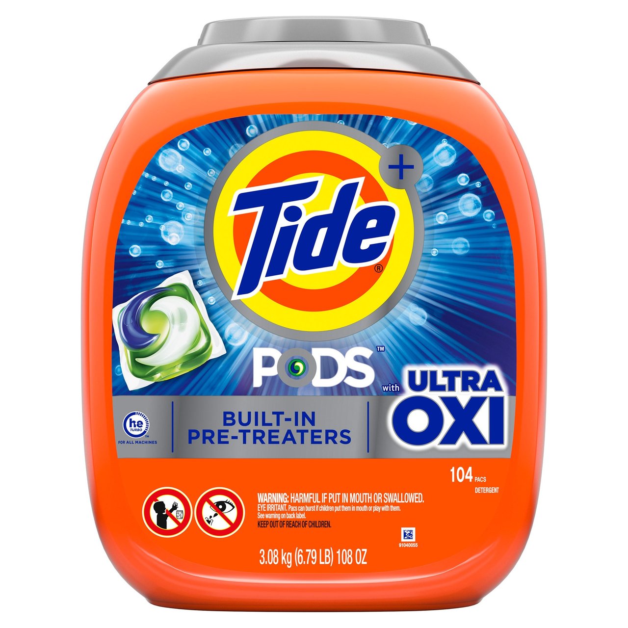 Tide PODS with Ultra OXI Laundry Detergent Pods, 104-Count - Image 1