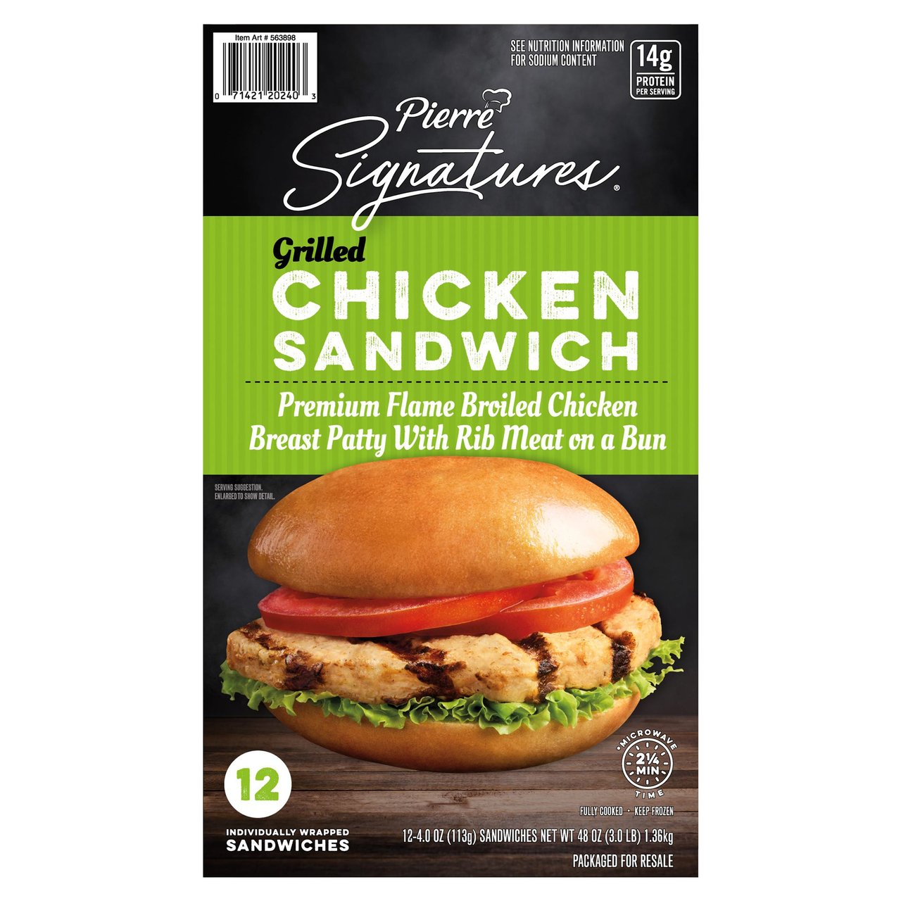 Pierre Signatures Grilled Chicken Sandwich, 12 Count - Image 1