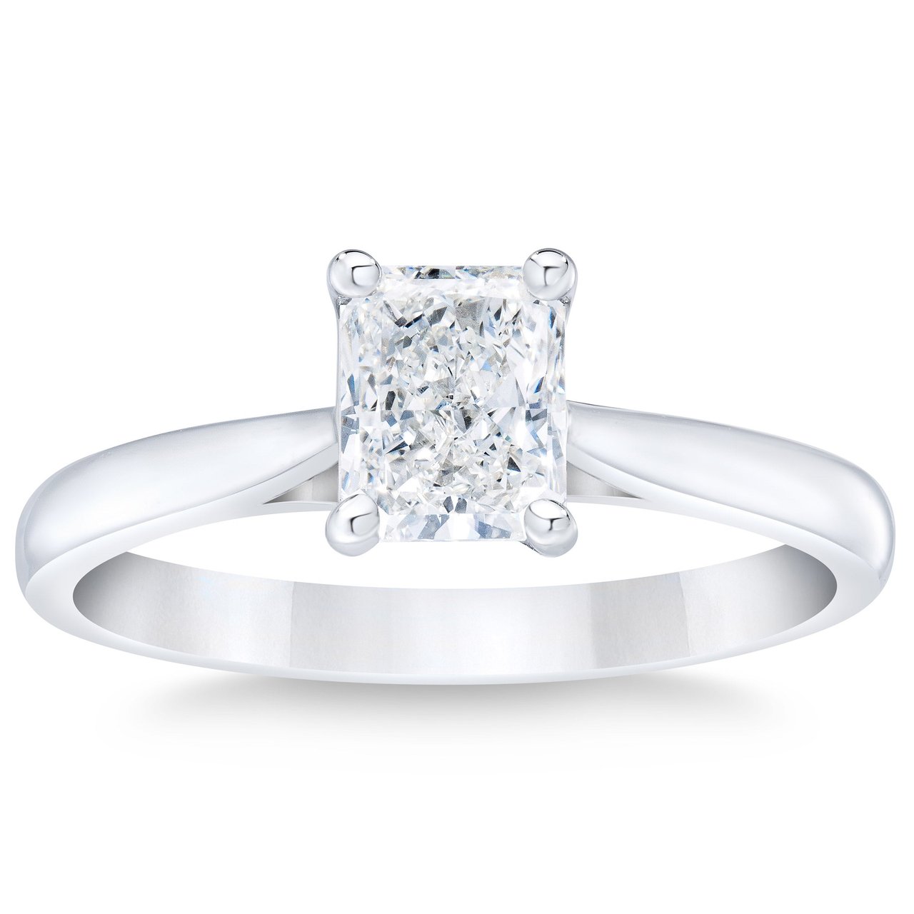 Platinum VS2 I 1.00 CTW Radiant Diamond Solitaire Ring, Size 7 - Image 1