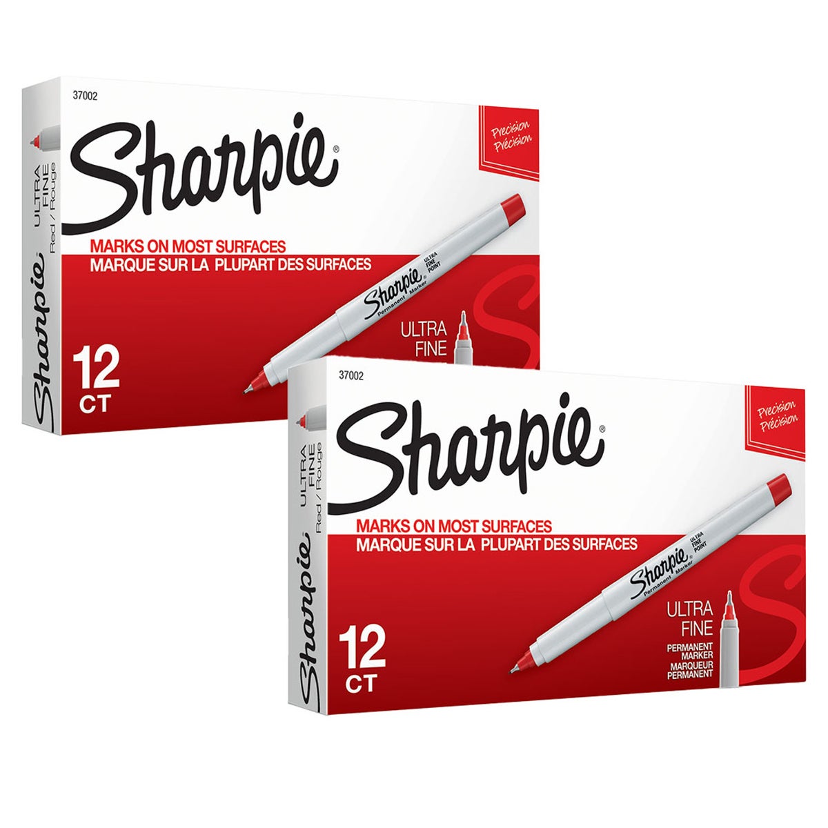 Sharpie Ultra Fine Tip Permanent Markers, Red, 24 ct - Image 1