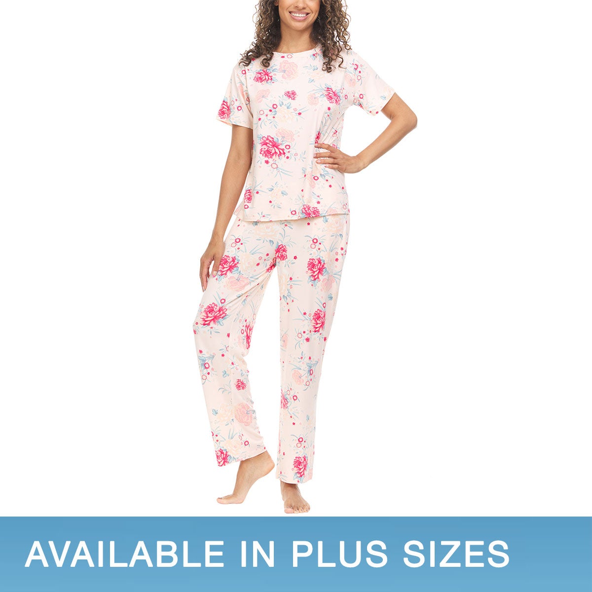 Flora Nikrooz Ladies Short Sleeve & Long Pant Pajama Set - Image 1