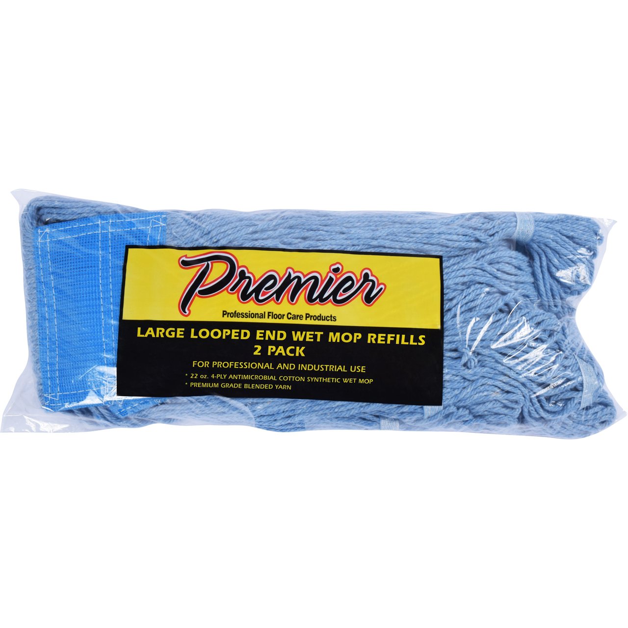 Premier Blue Cotton Wet Mop Refill, 2-Pack - Image 1