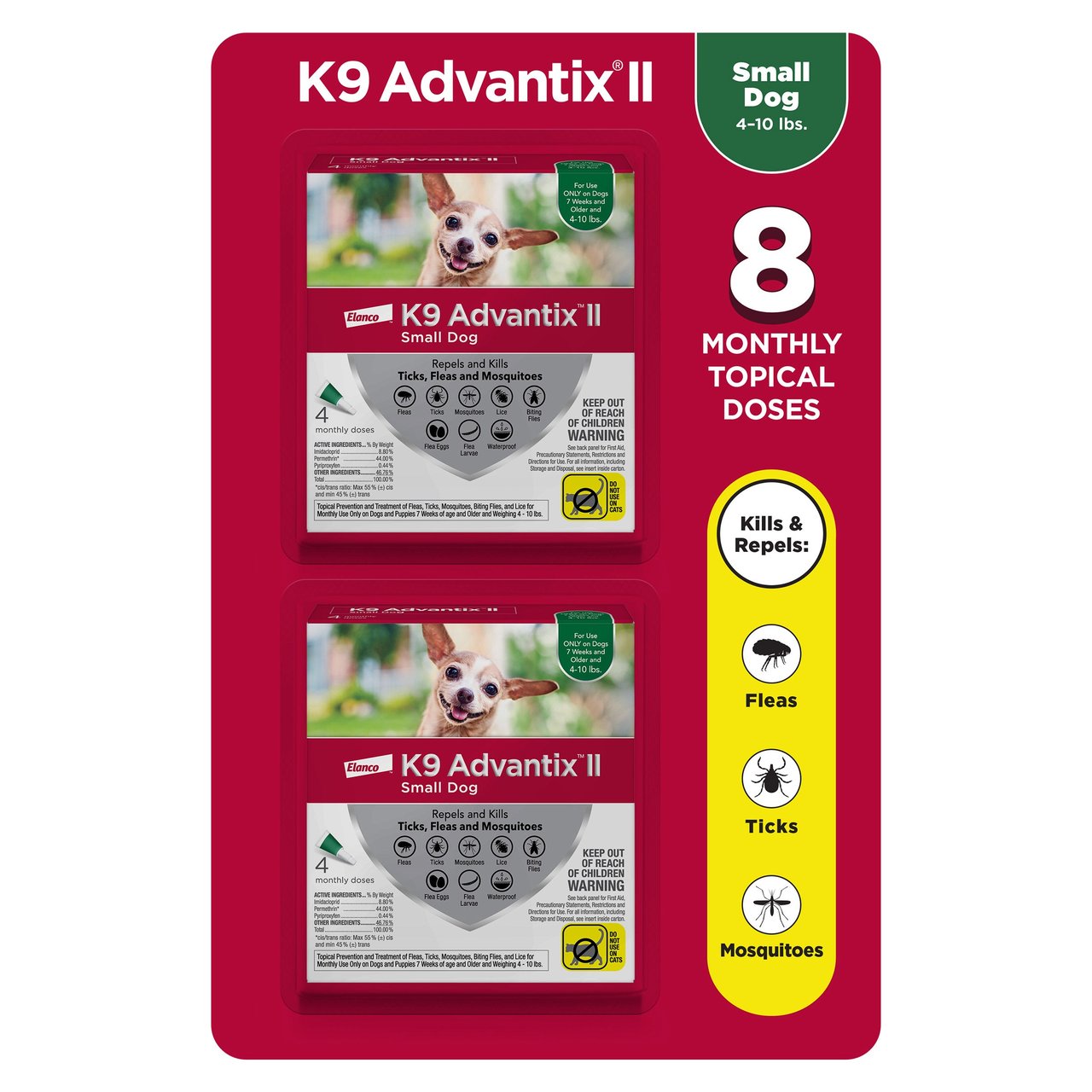K9 Advantix II Small Dog, 4-10 lbs, 8-Month Supply - Image 1