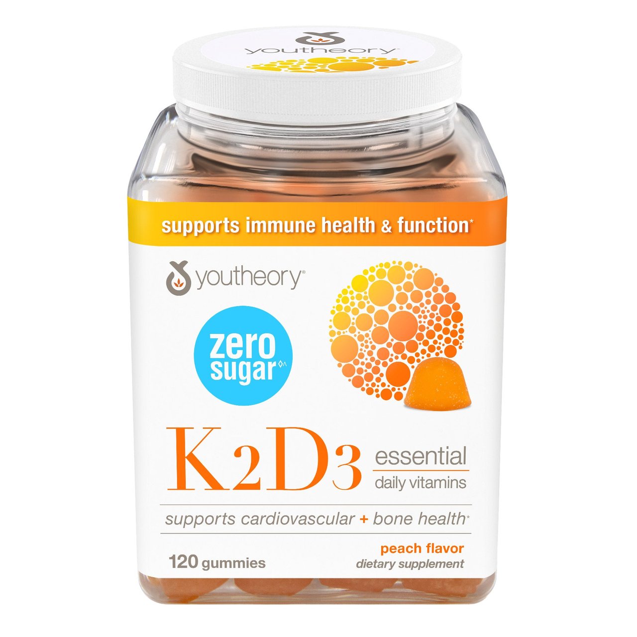 Youtheory K2D3 Gummy Zero Sugar 120 CT - Image 1