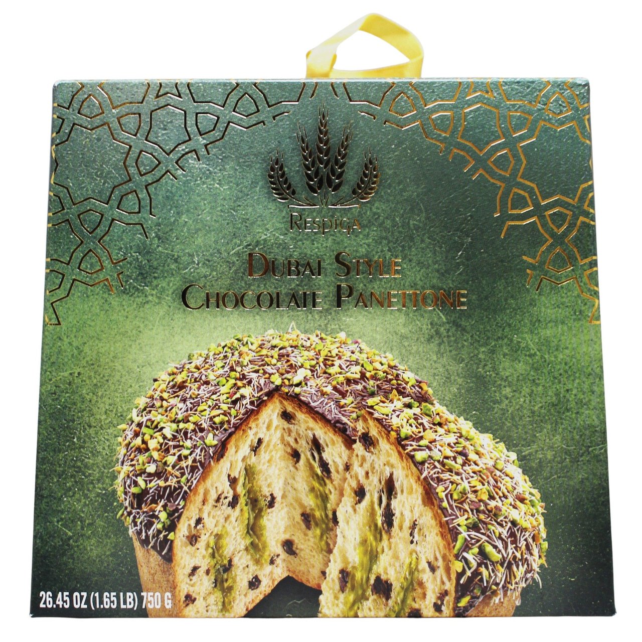 Respiga Dubai Style Chocolate Covered Panettone 26.46 oz - Image 1