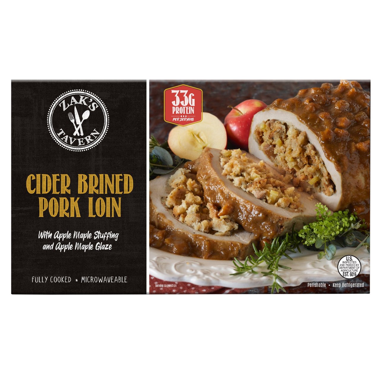 Zak's Tavern Slow Cooked Pork Loin with Apple Maple Dressing Stuffing - Image 1