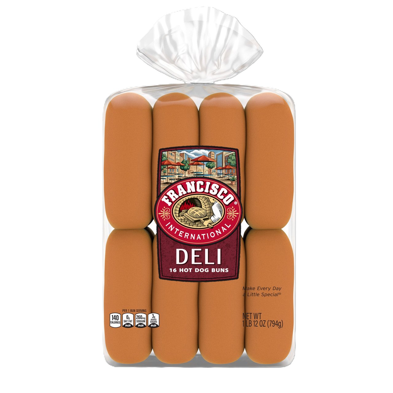 Francisco International Deli Hot Dog Buns, 16 ct - Image 1
