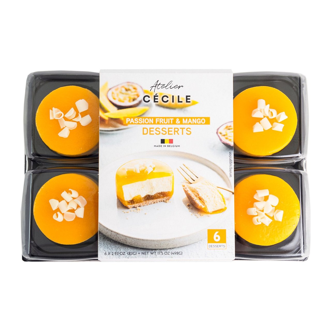 Atelier Cecile Passionfruit & Mango Individual Desserts, 6 Count, 2.92 oz Each - Image 1