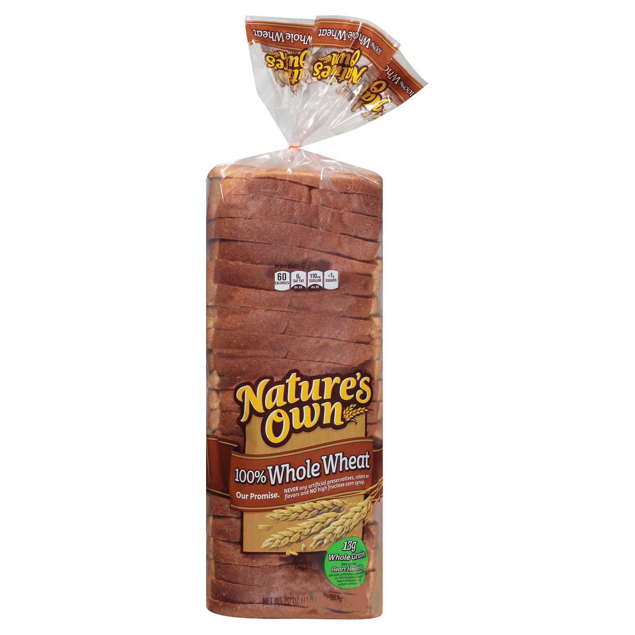 Nature's Own 100% Whole Wheat Bread 20 oz. Single Loaf