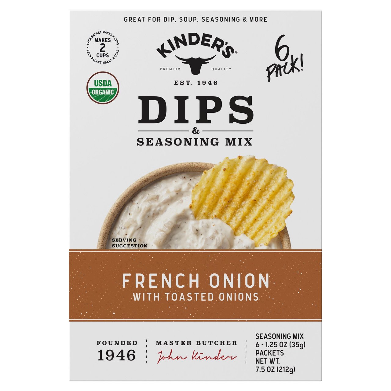 KINDER'S ORGANIC FRENCH ONION DIP MIX 6/1.25 OZ - Image 1
