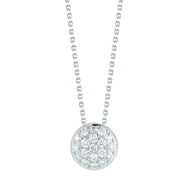 14kt White Gold VS2 I 0.40ctw Diamond Pendant with 17" Chain - Image 1