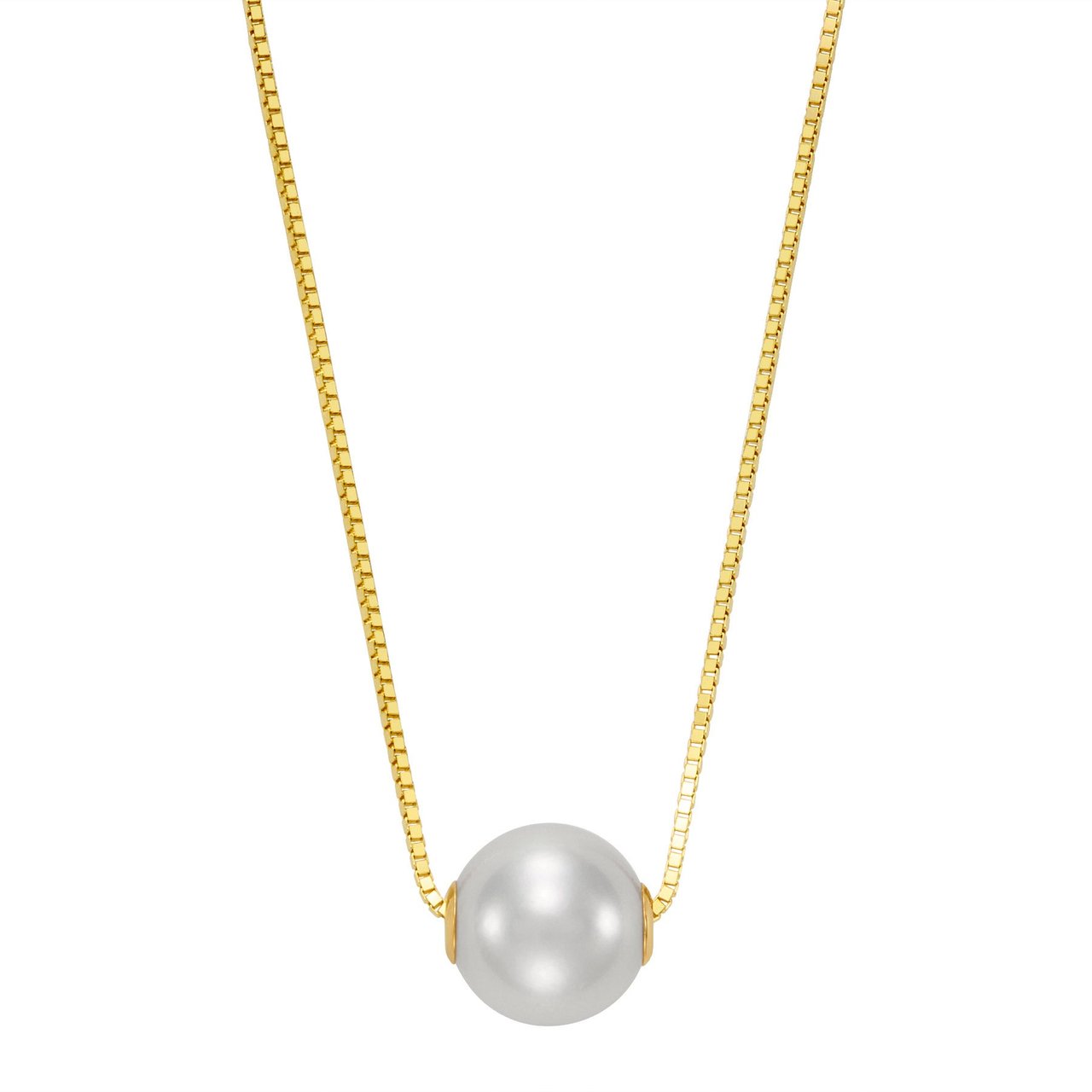 14kt Gold 8-8.5mm Freshwater Cultured Pearl Pendant 18" - Image 1