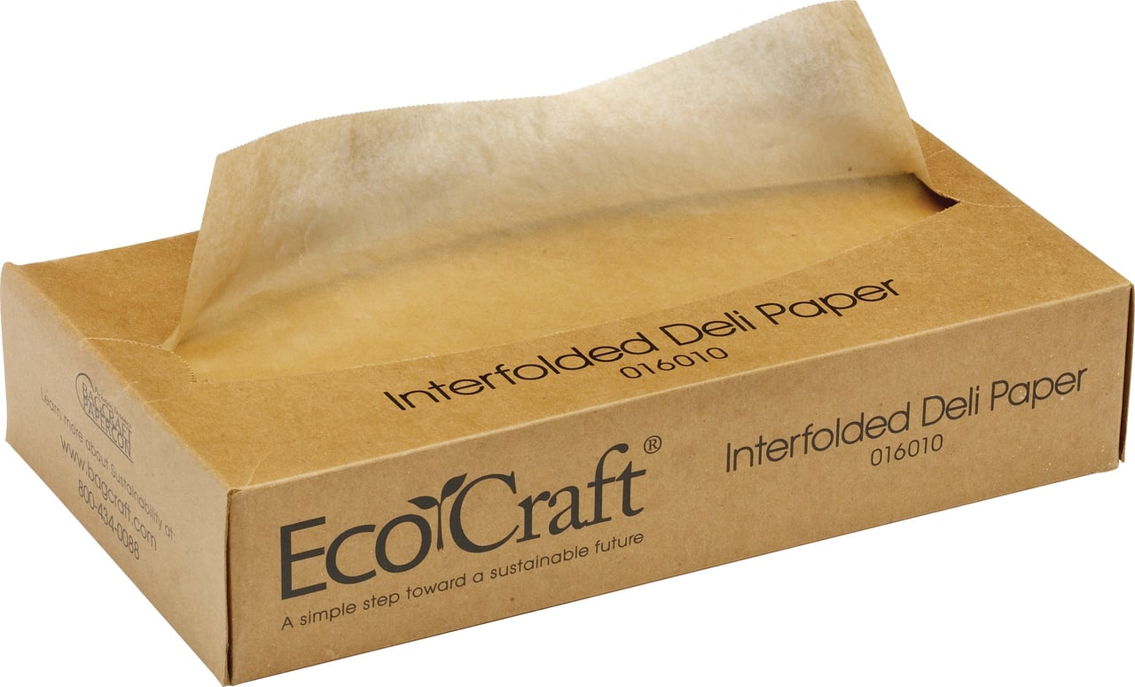 Bagcraft Eco Craft 10" x 10.75" Interfolded Dry Wax Deli Paper, 500 Count
