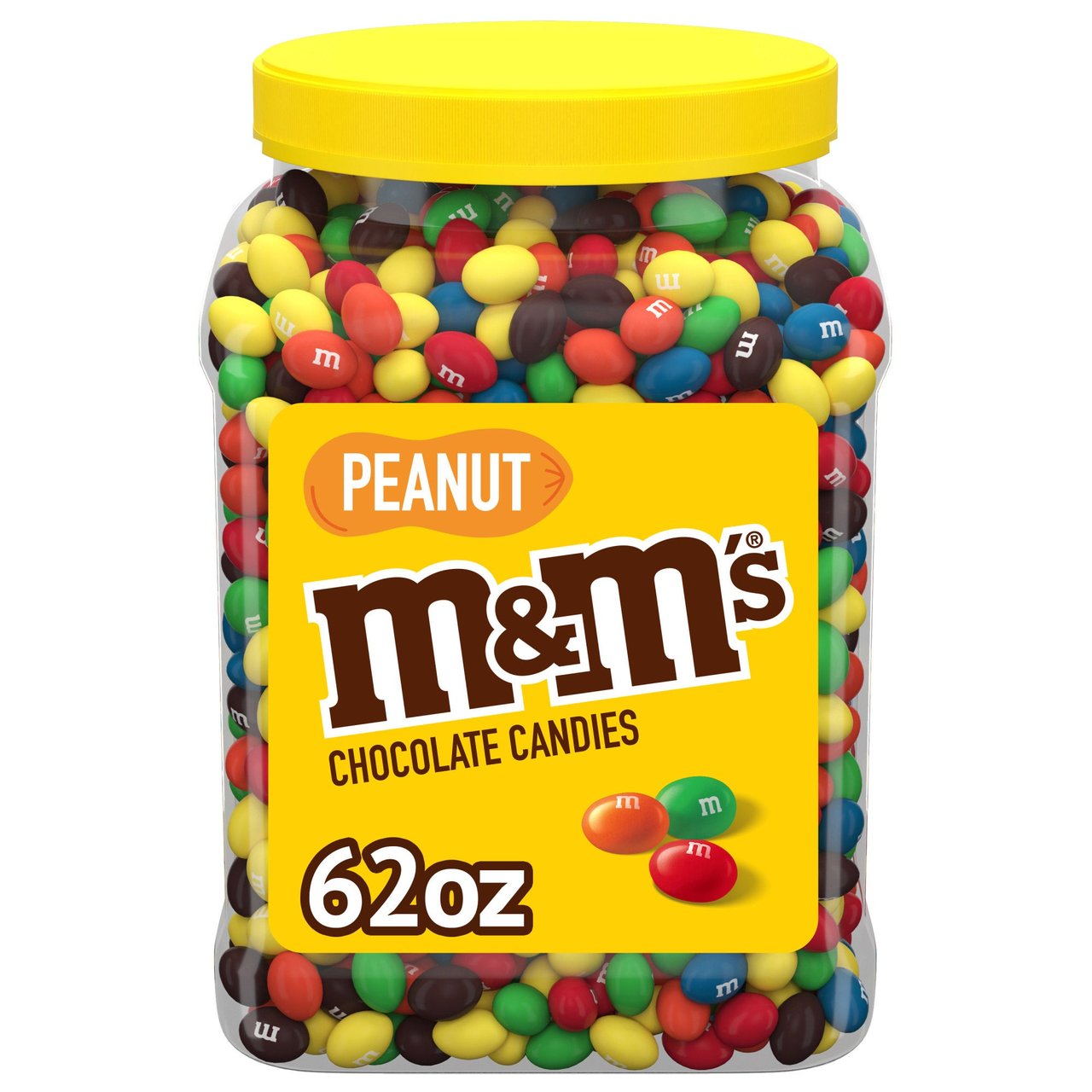 M&M's Peanut Chocolate Candy 62 oz Jar - Image 1