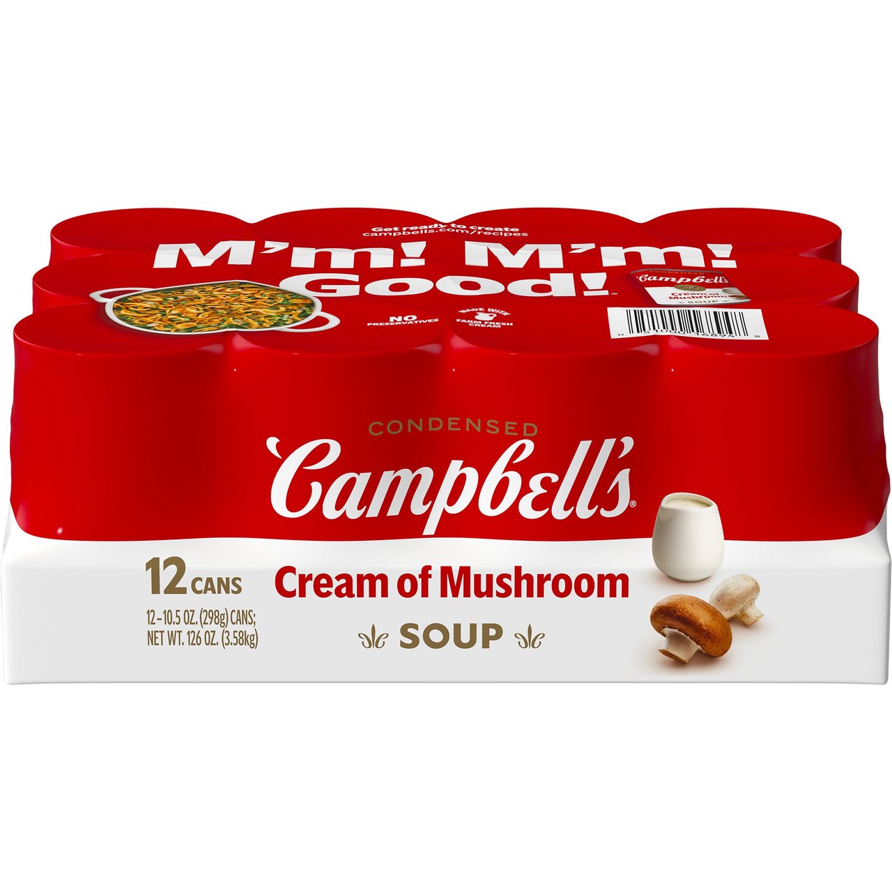 Campbell's Cream of Mushroom Soup, 12/10.5 Ounce Cans - Image 1
