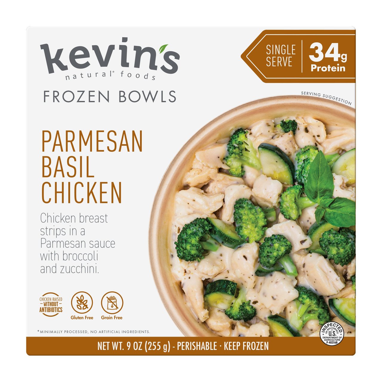 Kevin's Natural Foods Parmesan Basil Chicken Bowl 9.5 oz - Image 1