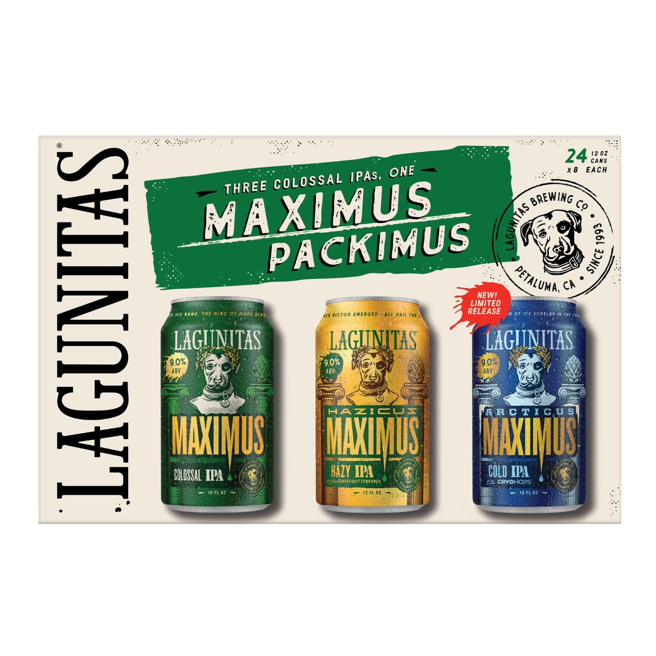 Lagunitas Brewing Co Maximus Packimus IPA Variety Pack, Petaluma CA 24/12oz Cans