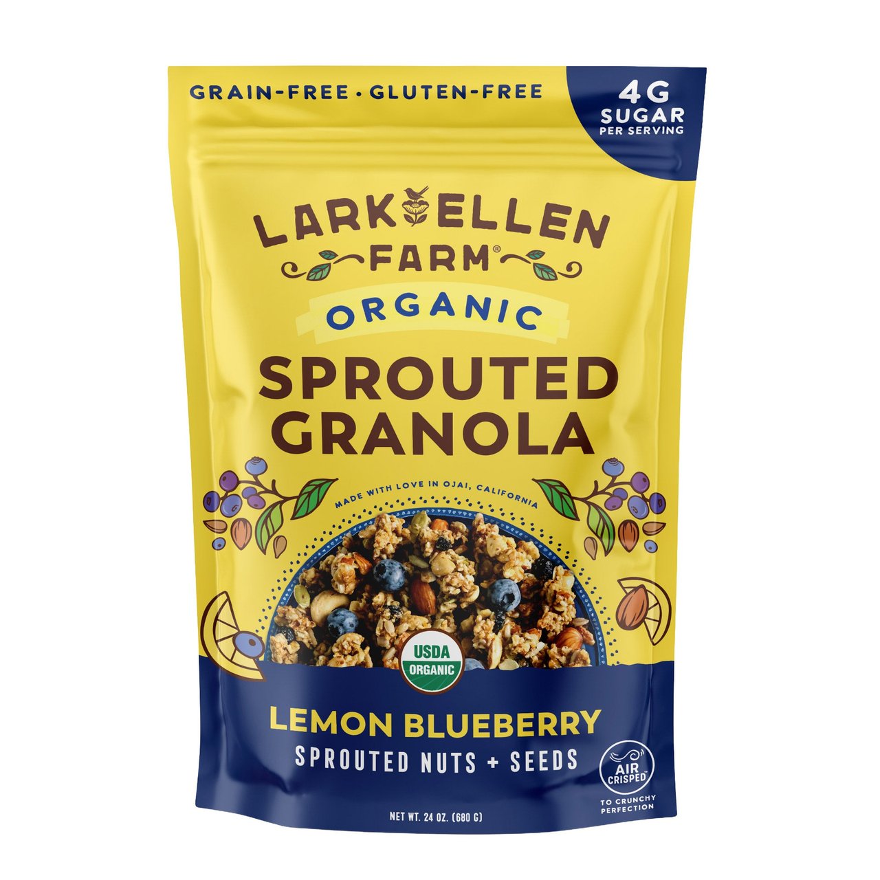 Lark Ellen Farm Organic Lemon Blueberry Sprouted Granola, 24 oz - Image 1