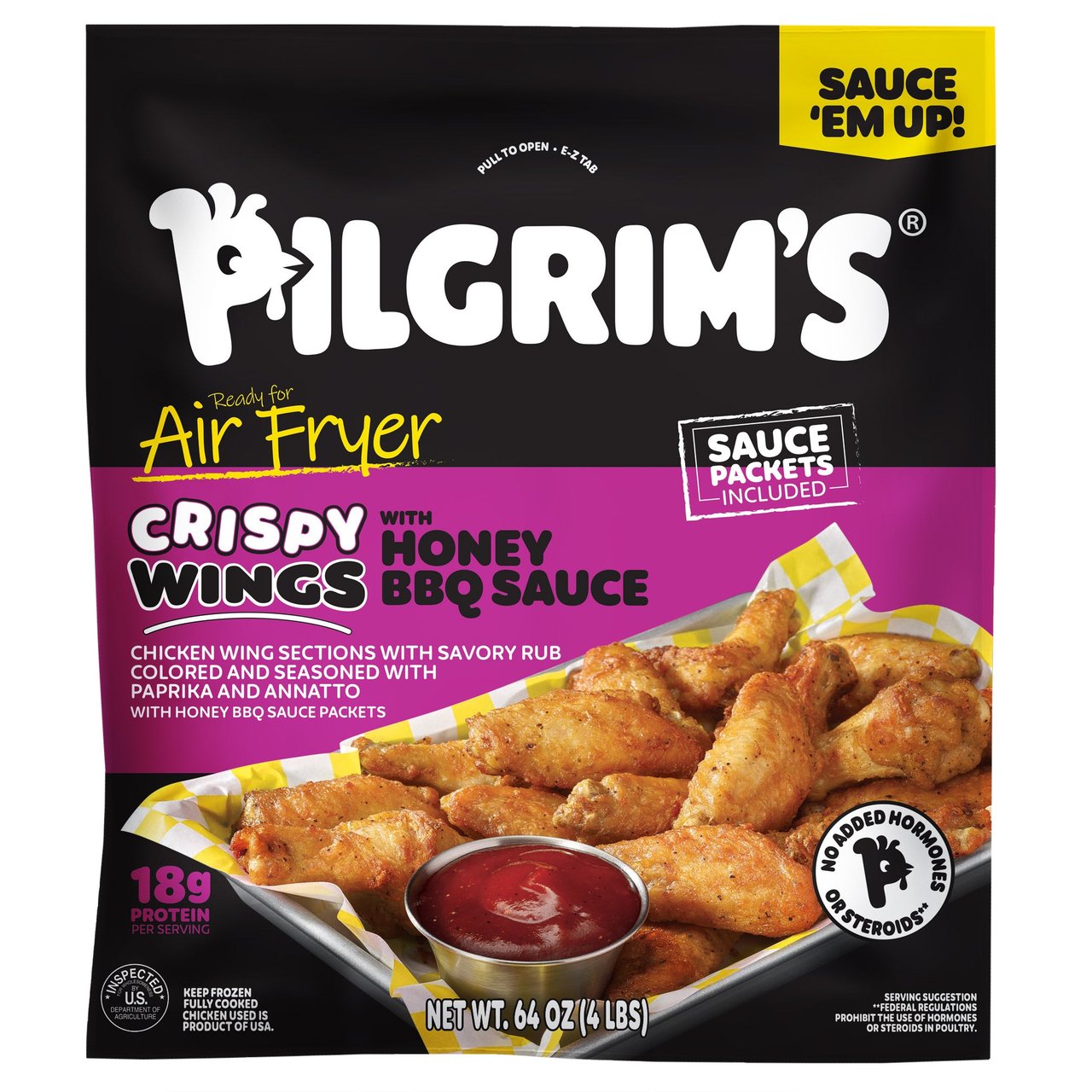 Pilgrim's Honey BBQ Crispy Wings 4 lbs - Image 1