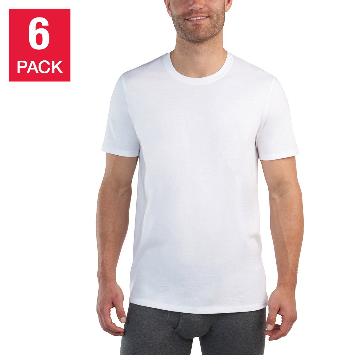 Kirkland Signature Men's Midweight Crew Tee 6-Pack - Image 1