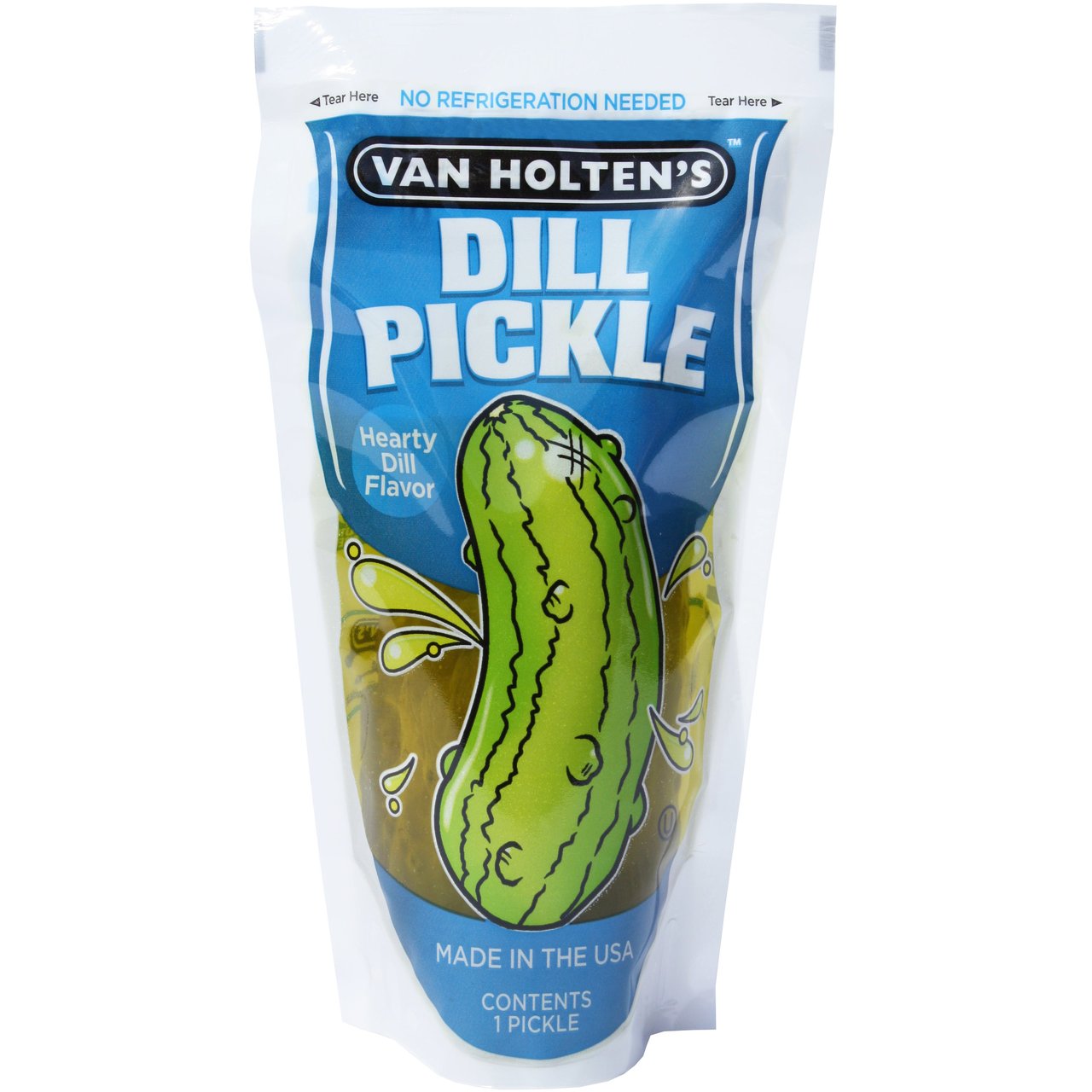 Van Holten's Jumbo Dill Pickle, 7 oz, 12-Count Pouched Pickle - Image 1
