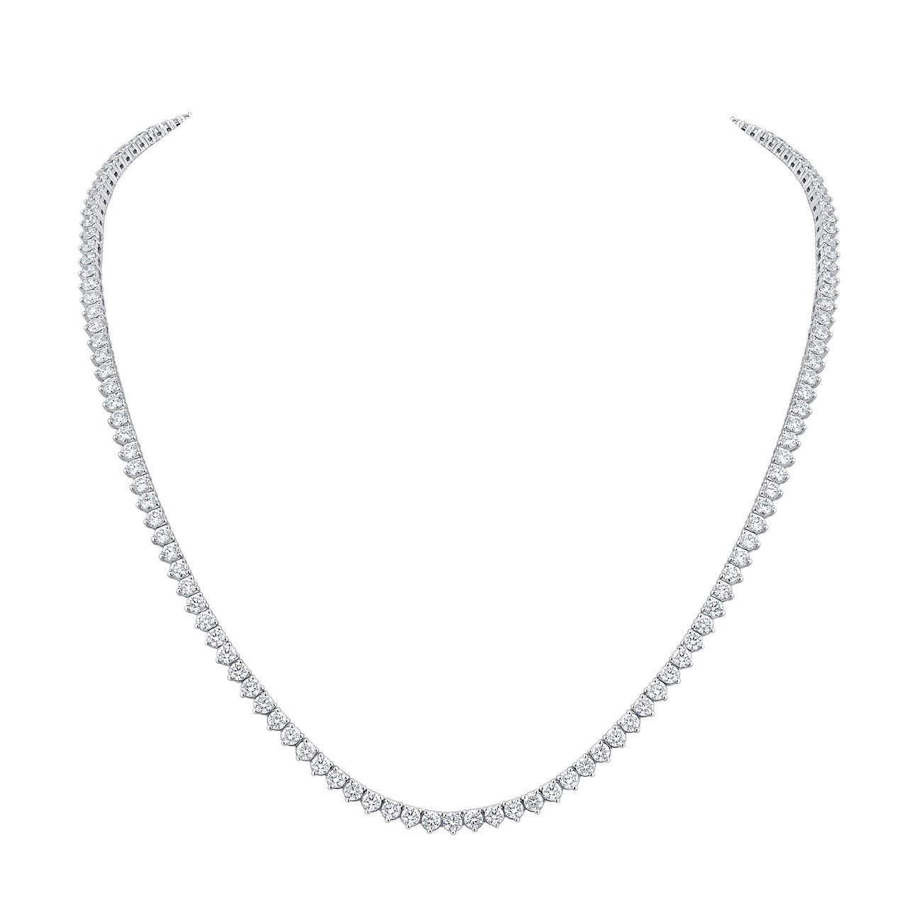 14kt White Gold VS2 G 12 ctw Round Brilliant Diamond Strand Necklace - Image 1