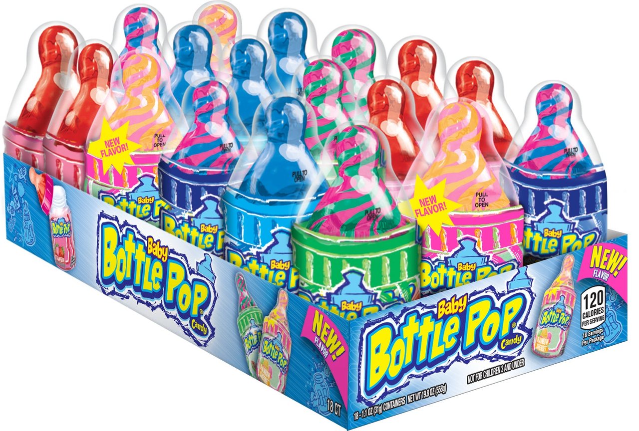 Baby Bottle Pop Candy, Variety Pack, 1.1 oz, 18-Count - Image 1
