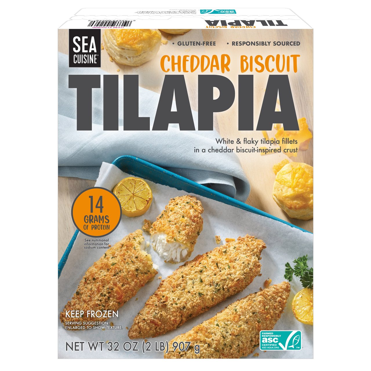 Sea Cuisine Cheddar Biscuit Tilapia 2 Pound Box - Image 1