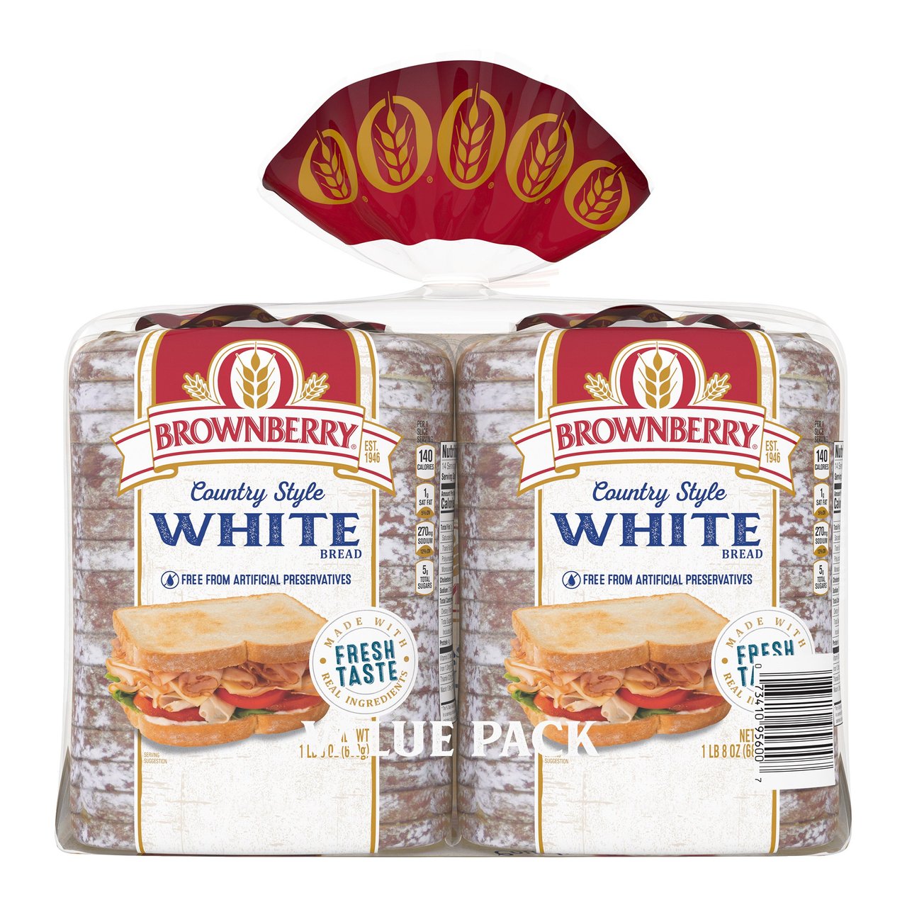 Brownberry Country White Bread, 2/24 oz Loaves