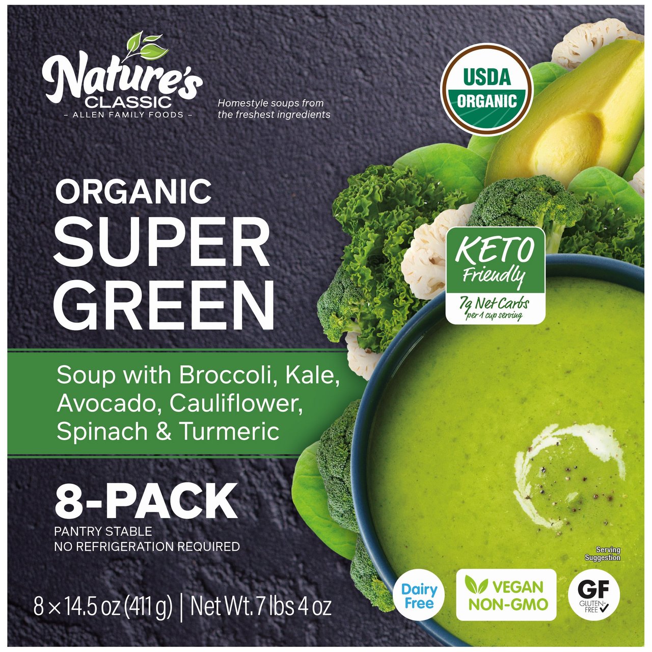Allen Family Foods Organic Super Green Soup 8/14.5 oz - Image 1