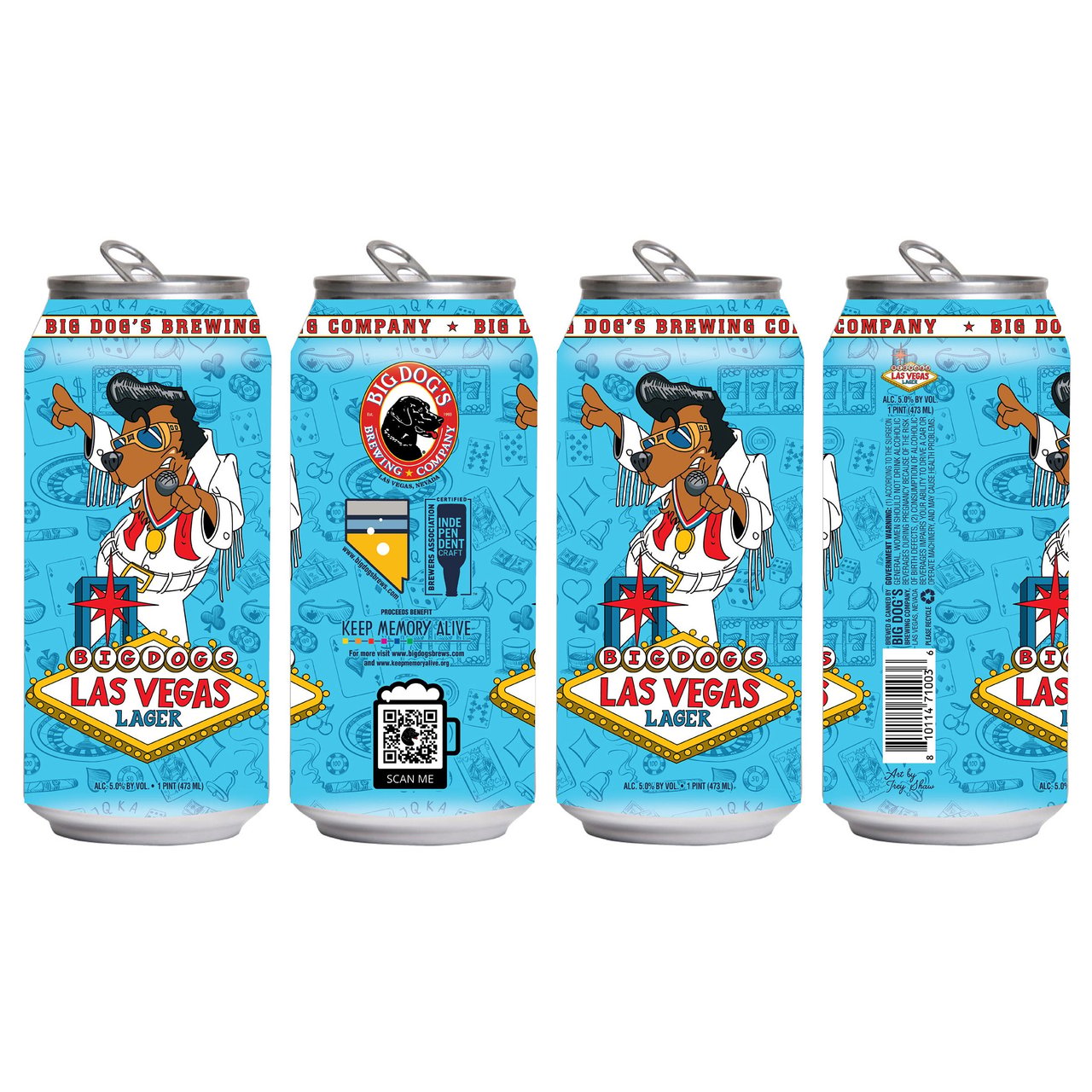 Big Dog's Brewing Co Las Vegas Lager, 12 x 16 oz Cans - Image 1