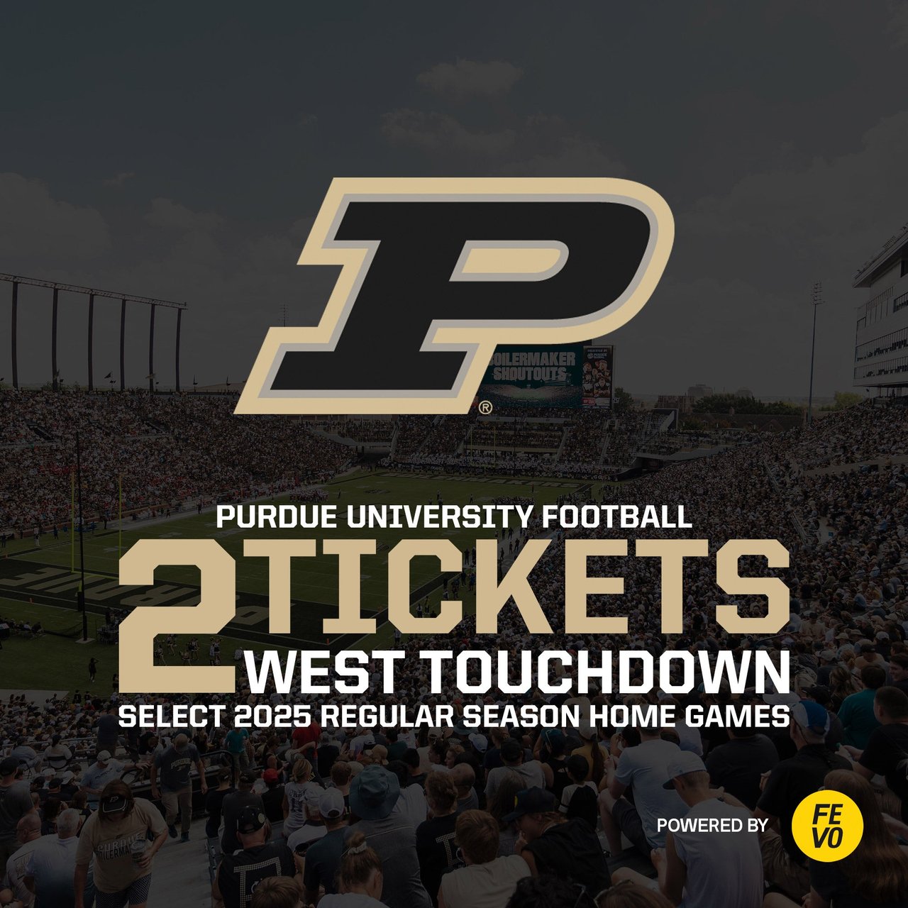NCAA Purdue Football - Two West Touchdown Tickets (eVoucher, Non-Refundable)